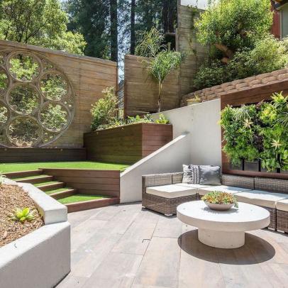 Terraced Backyard With Vertical Garden