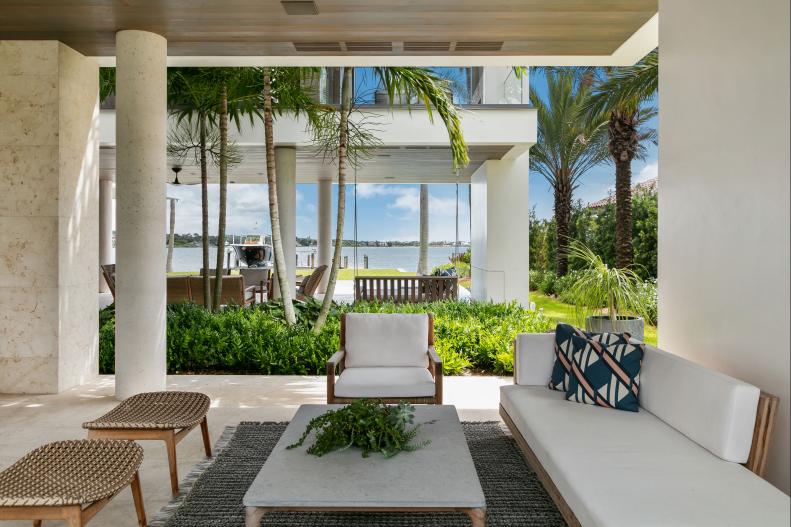 outdoor room with furniture made from sustainable material