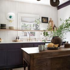 Eclectic Kitchen With Open Shelving 