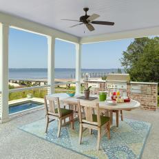 Covered Outdoor Dining and Cooking Space Overlooking Charleston Harbor 