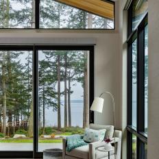 Gray Armchair and Forest View