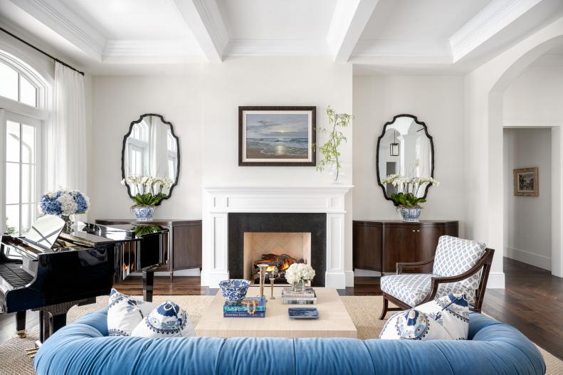 Traditional Living Room With Piano