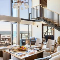 Midcentury Modern Oceanfront Living Room