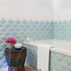 Moroccan Blue and White Bathroom