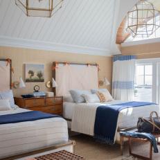 Nautical Blue and White Guest Bedroom