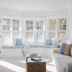 Sitting Area with Bay Window Seats and White Sofa 