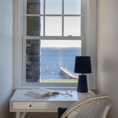 Writing Desk in a Window Alcove With Ocean View