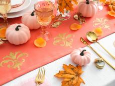 Enhance your dining table with a custom table runner. This one was created for a Thanksgiving table setting, but you can do this any time of year with any theme or pattern. 