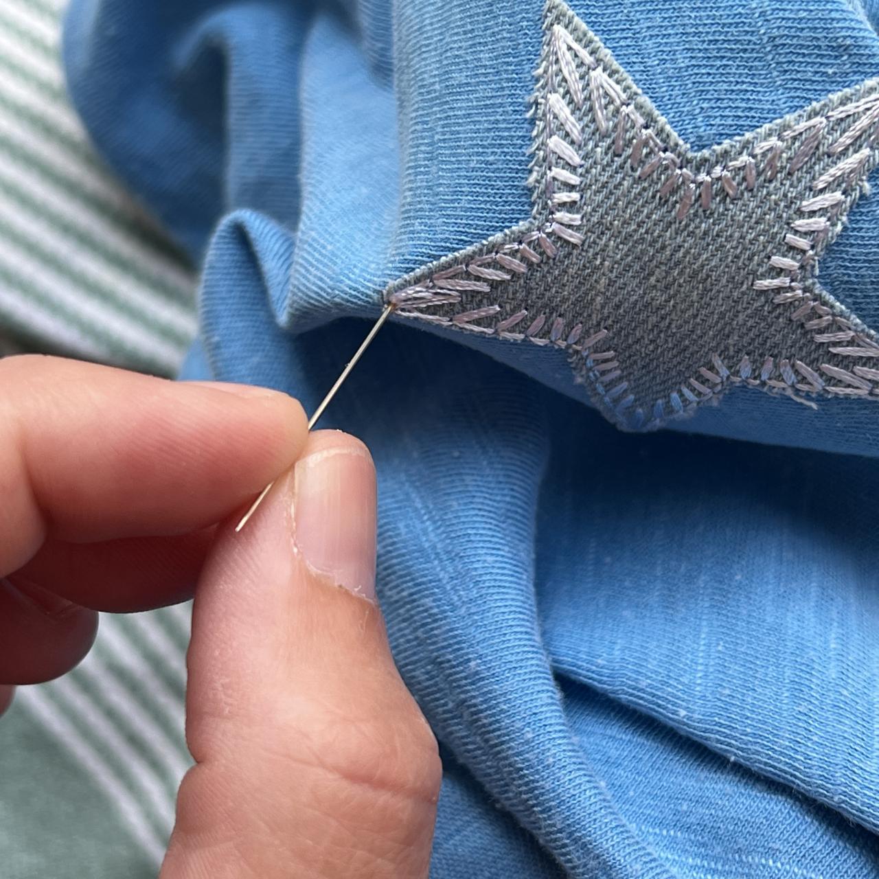 Any tips for sewing on patches? The patch is pretty thick : r/sewing