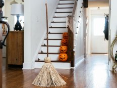 Witch Broom that stands and moves on its own.