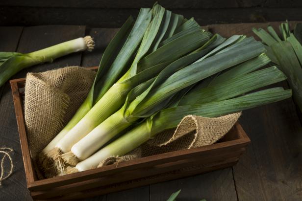 Raw Green Leeks Prepared For Cooking