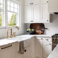 White Transitional Kitchen With Artichokes