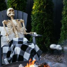 Halloween Skeleton Poses Bonfire