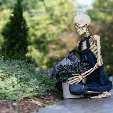 Halloween Skeleton Poses Gardener