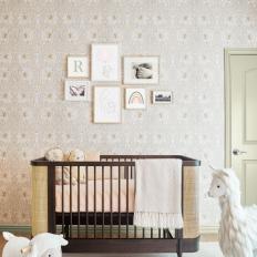 Neutral Contemporary Nursery With Rocking Lamb
