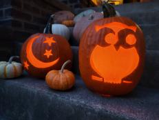 Halloween Pumpkin Carving: Moon and Stars and Owl