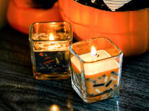 How to Make Terrazzo-Style Candles From Crayons