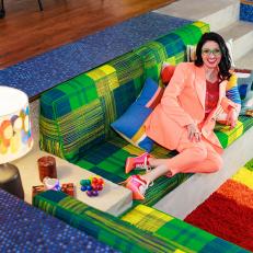 Designer Jenna Pilant in Her Colorful Sunken Living Room 
