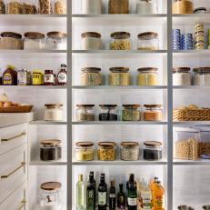 Walk-In Pantry With Floor-to-Ceiling Storage Shelves