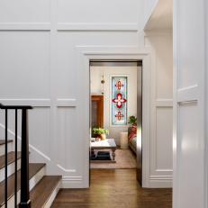 White Entryway With Board and Batten Accent Walls