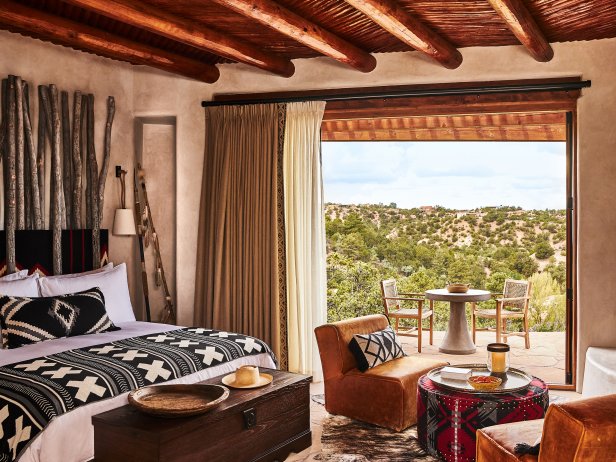 Earthy, Neutral Hotel Bedroom in New Mexico