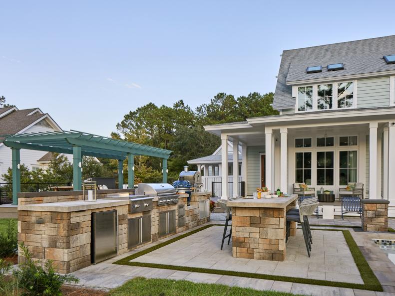 Tour the Expansive Outdoor Kitchen and Pergola From HGTV Dream Home