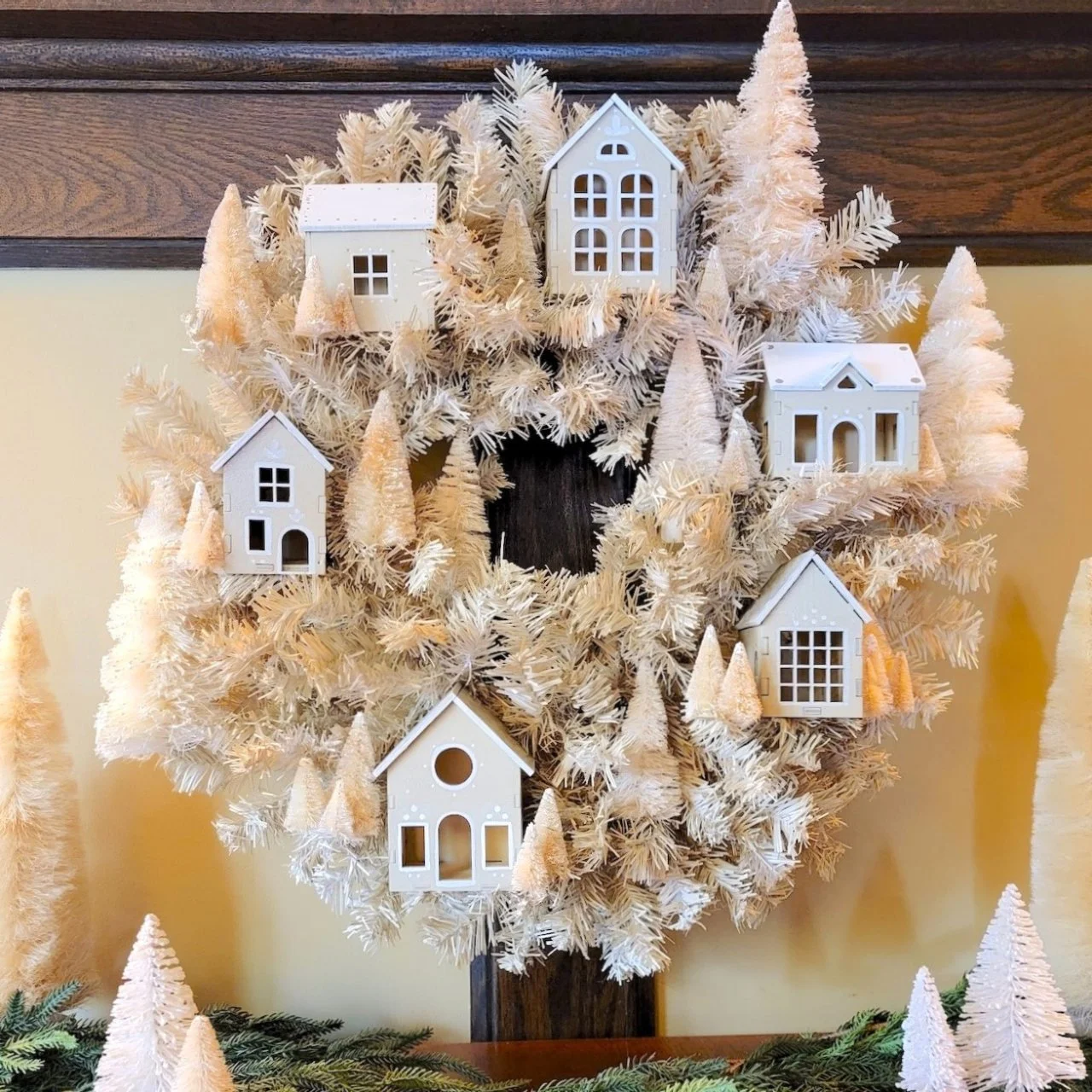 How to Make a Christmas Village Wreath HGTV