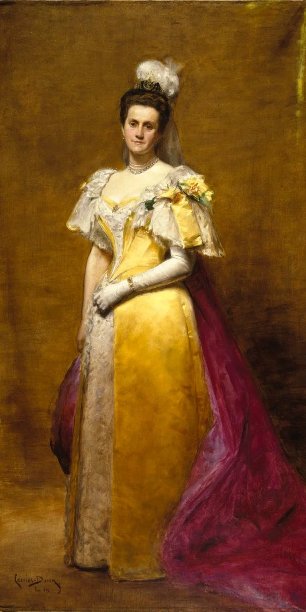 Portrait of Emily Warren Roebling (1896) by Charles-Émile-Auguste Carolus-Duran (French, 1838-1917). Oil on canvas, 89 × 47 1/2 in., 214 lb. (226.1 × 120.7 cm, 97.07kg). Brooklyn Museum, Gift of Paul Roebling, 1994.69.1