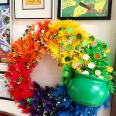 Pot of Gold Rainbow Wreath for St. Patrick's Day