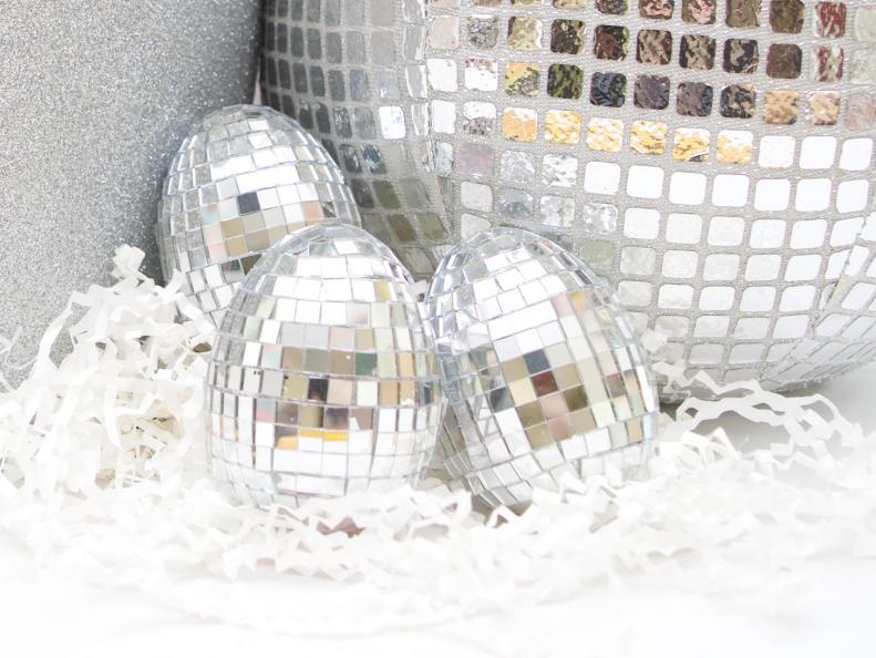 Disco Ball Mirrored Easter Eggs