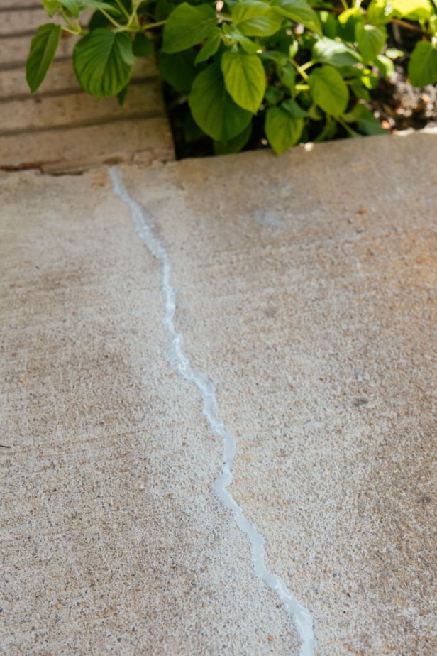 sealed crack in concrete