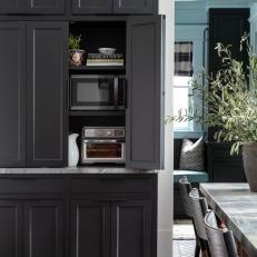 Hideaway Appliance Cabinet in Contemporary Kitchen
