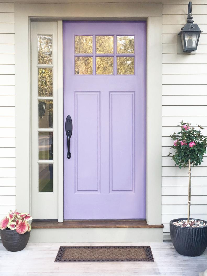 Light Purple Front Door With Sidelites