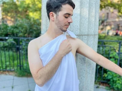 How to Tie a Bedsheet Into a Toga Costume | HGTV