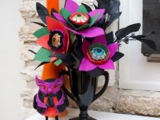 Halloween Felt Flowers With Big Eyeballs