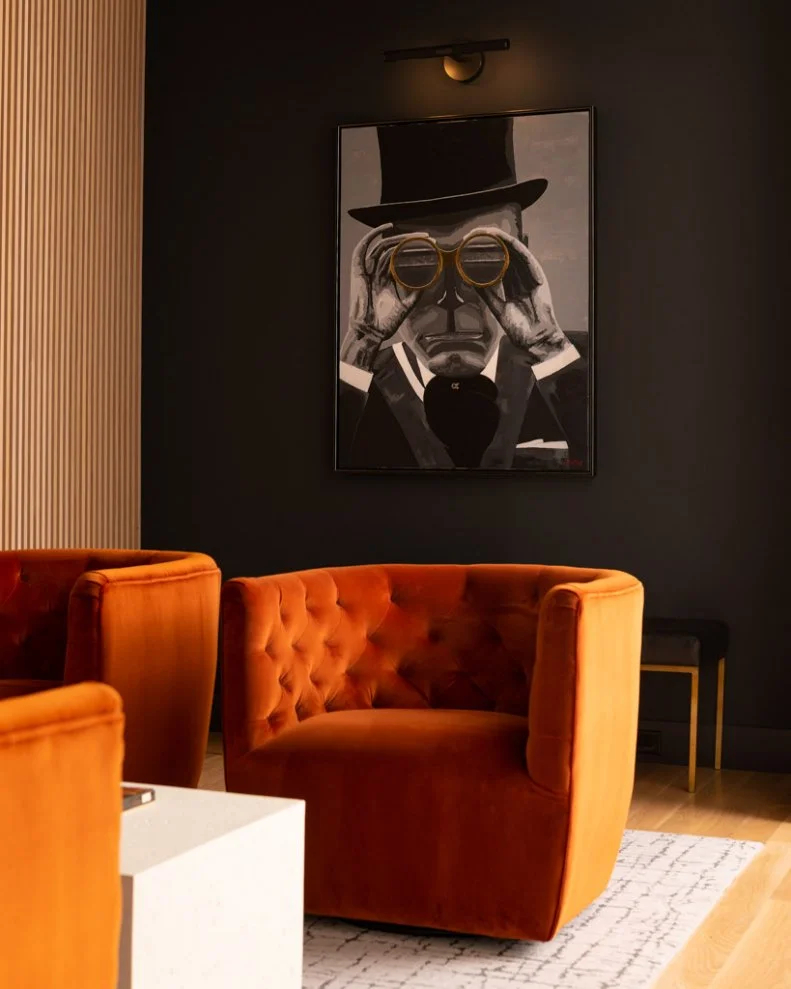 Sitting Room With Orange Chairs