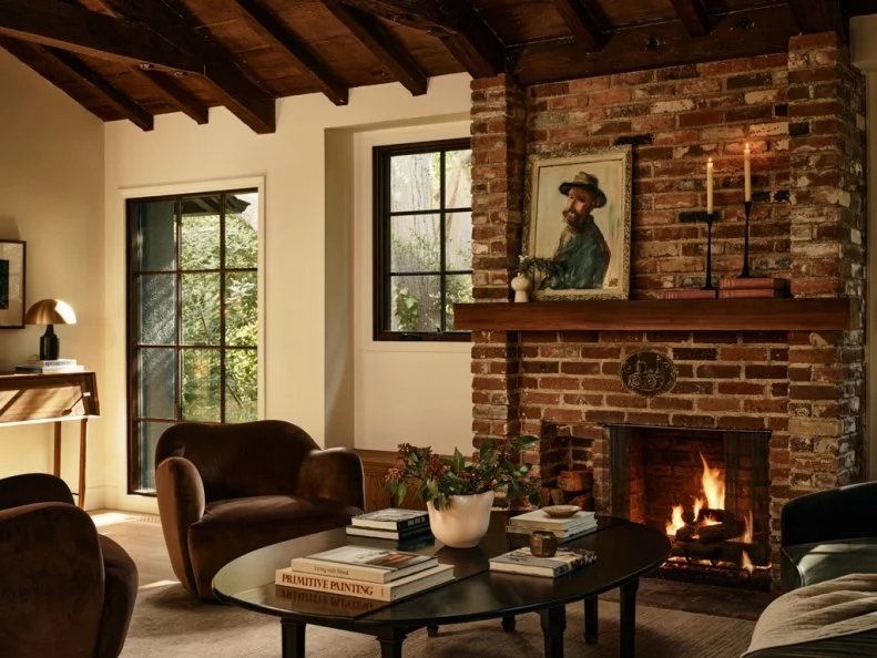 Living Room With Brown Armchairs