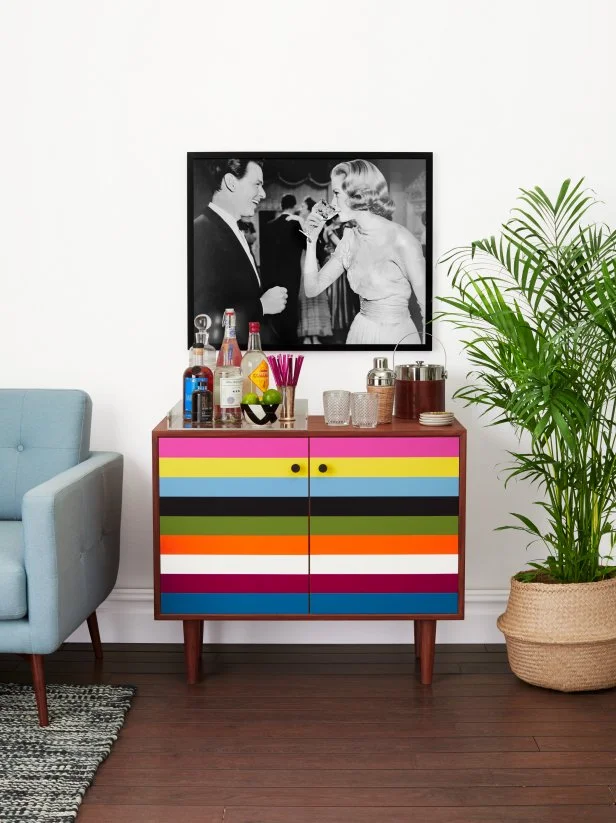 retro painted dresser 1970s Inspired Chest of Drawers Painted by Jeanie Simpson