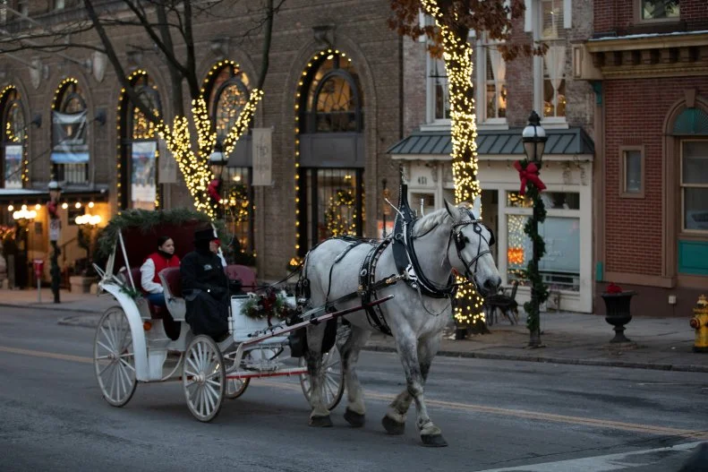 You'd expect nothing less than a transportive holiday experience in a town named Bethlehem which was named on Christmas Eve in 1741 and called Christmas City, USA for its extravagant approach to the holidays. Bethlehem's Christkindlmarkt Christmas market has been named one of the best in the nation and features ice skating close by. A Live Advent Calendar and horse-drawn carriage rides through downtown distinguish this Pennsylvania city steeped in charming Christmas traditions.