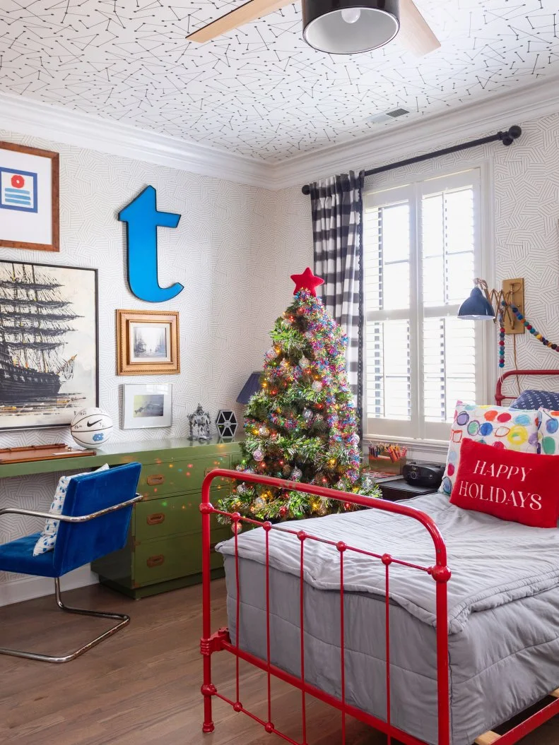 Kid's Room With Christmas Tree