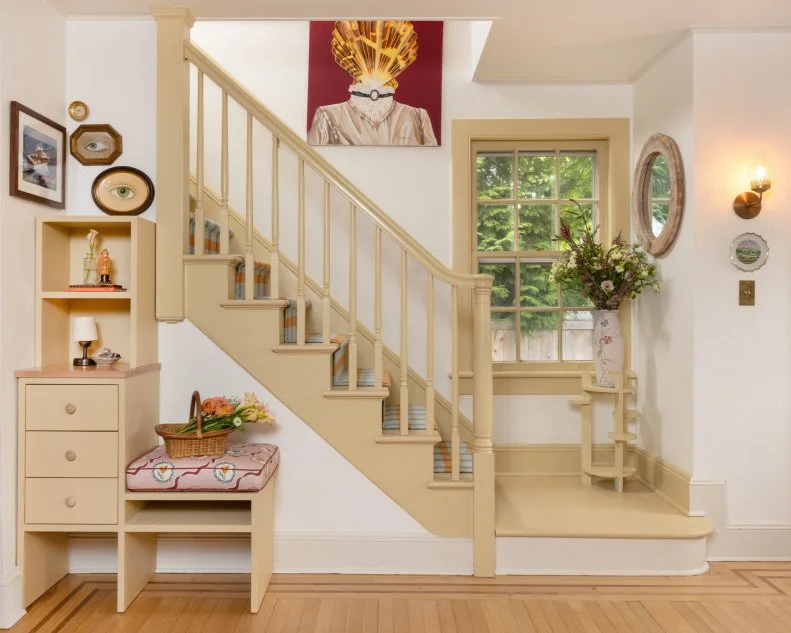 Tan Stairs and Eye Art