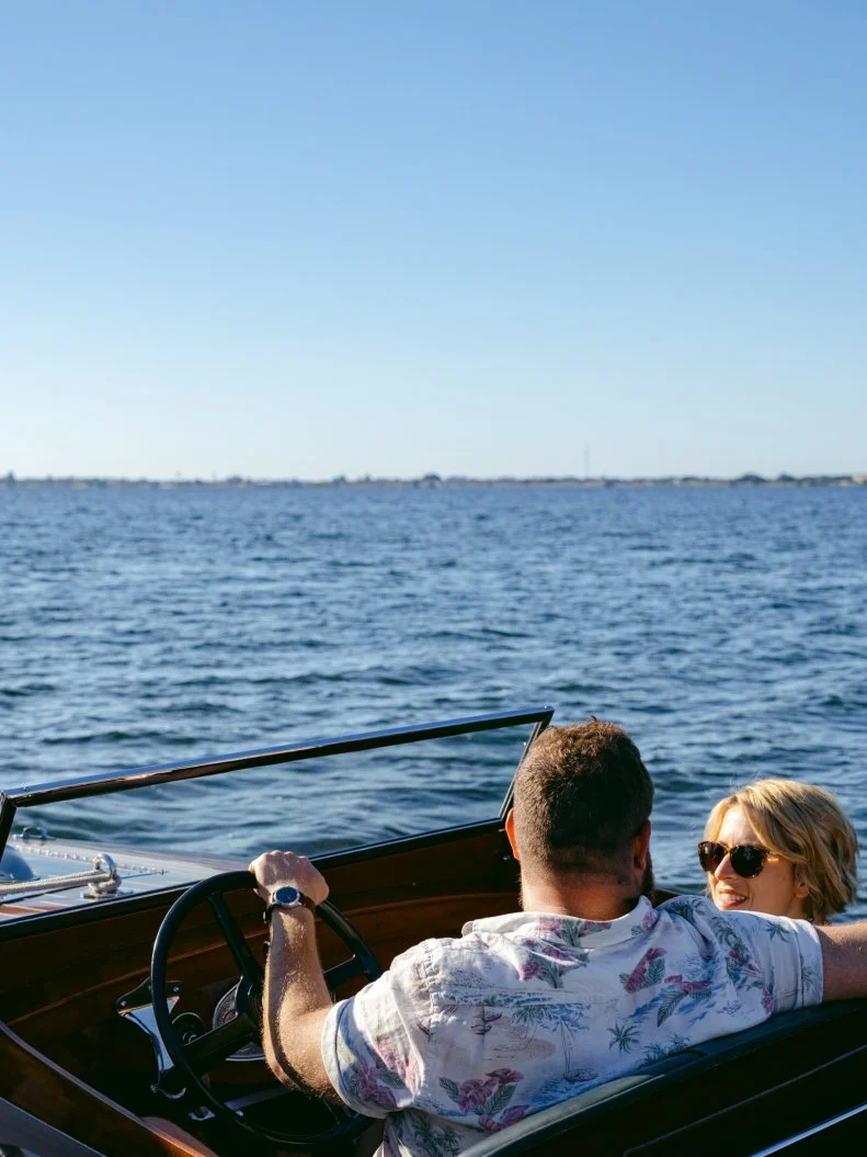 Hosts Ben and Erin Napier in Sebring, FL, as seen on Home Town Takeover, Season 3.