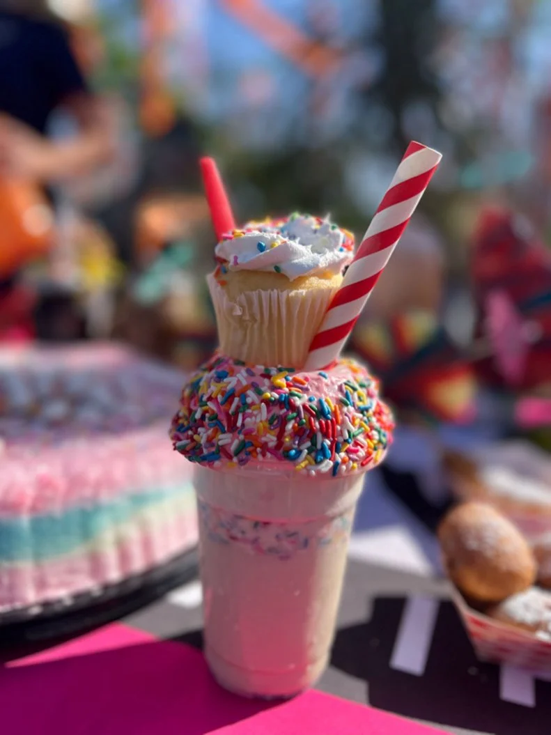 close-up of a birthday cake milkshake at the Arizona State Fair