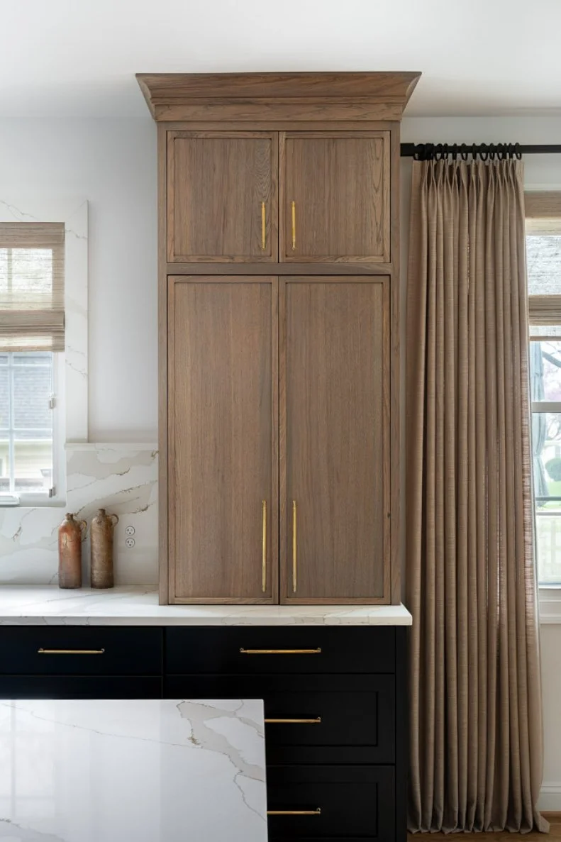 Brown and Black Kitchen Cabinets 