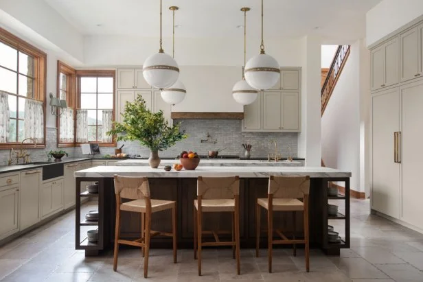 Stone Cylinder Pendant Light With Marble & Wood – Mid-Century Hanging Lamp For Kitchen, Bedroom, Hallway (Walnut Long)