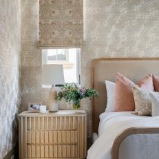 Brown Contemporary Bedroom With Pink Pillows