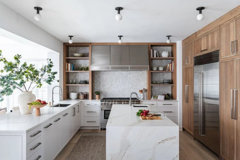 Modern Galley Kitchen With Branches