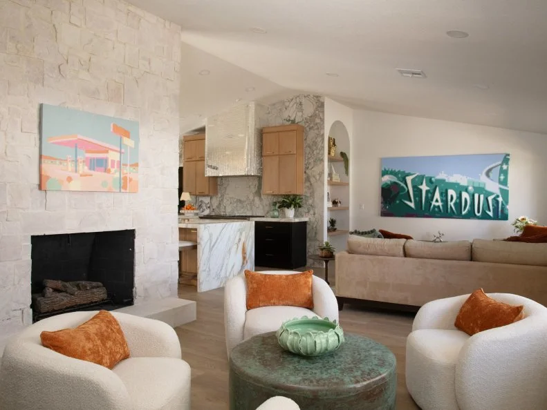 Here is the renovated living room of the Palomino home, as seen on Sin City Rehab, Season 1.