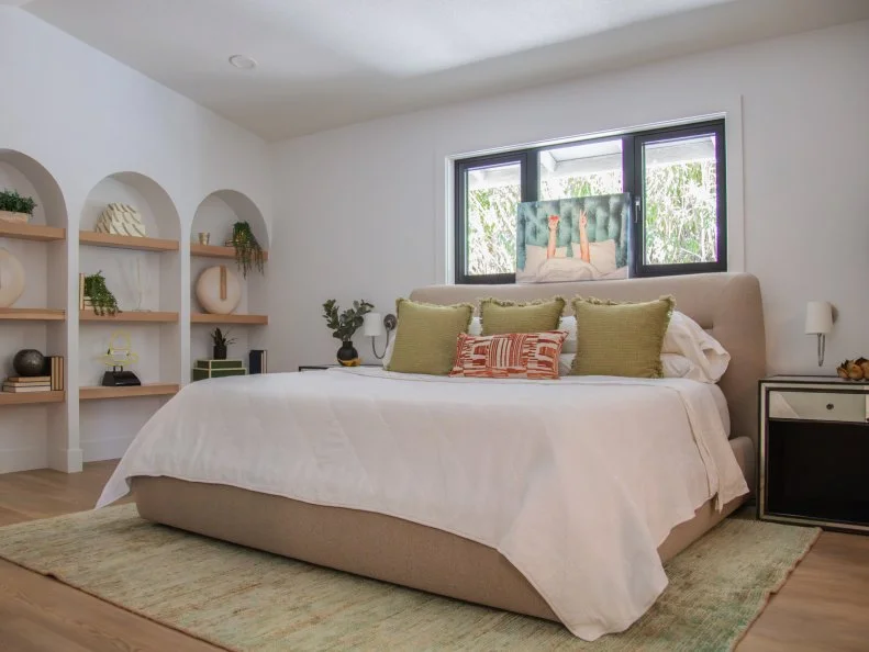 Here is the renovated master bedroom of the Palomino home, as seen on Sin City Rehab, Season 1.