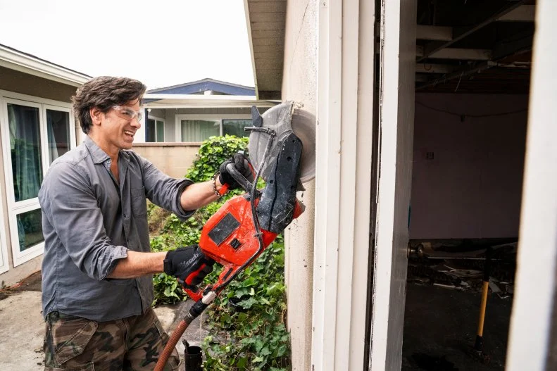John turns a full house into a half house with help from this super saw.